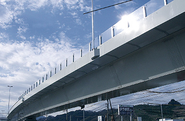 投物防止柵　國道11號小坂高架橋（愛媛県松山市）